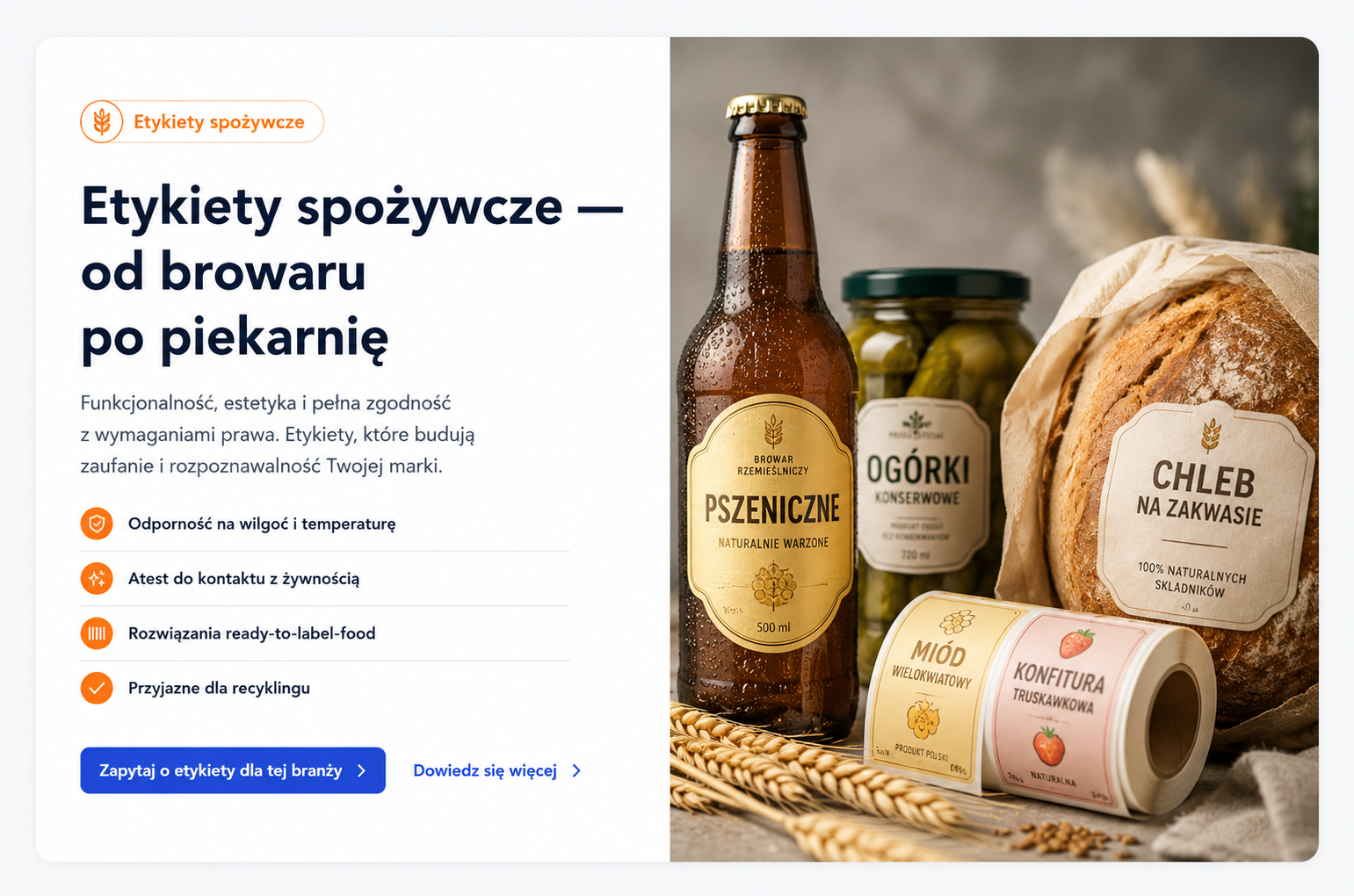 Etykiety spożywcze — od browaru po piekarnię