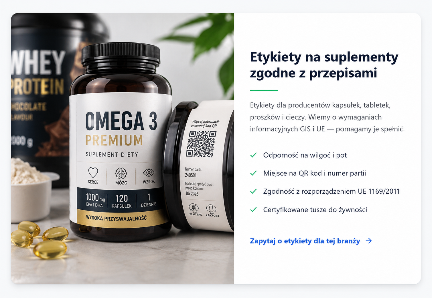 Etykiety na suplementy zgodne z przepisami